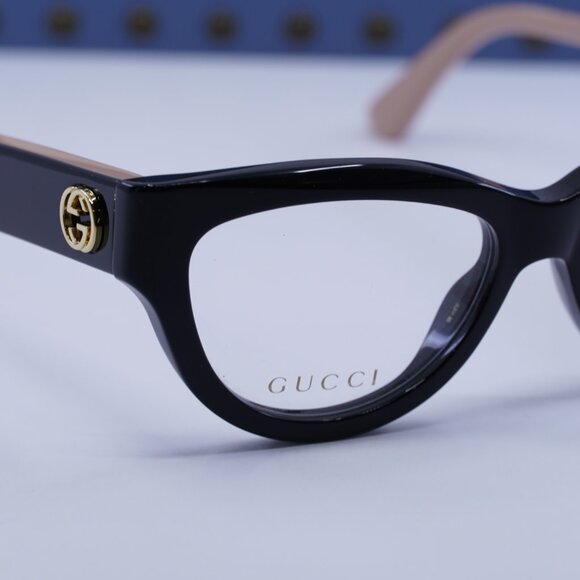 Gucci GG1665O 008 Cat Eye Eyeglasses - Black/Nude 53mm - Picture 2 of 12
